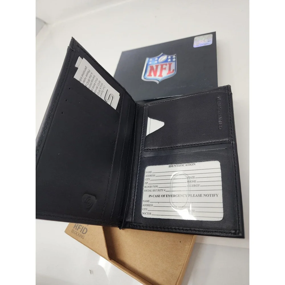 Sparo Mens Houston Texans Bifold Wallet Black Leather RFID Blocking Gift Set OS